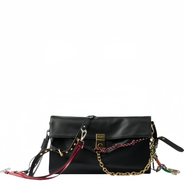 Soft Sound large leather shoulder bag with charms
