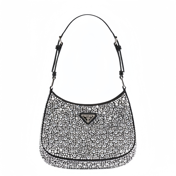Cleo satin bag with crystals