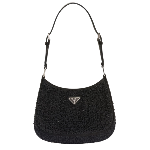 Cleo satin bag with crystals