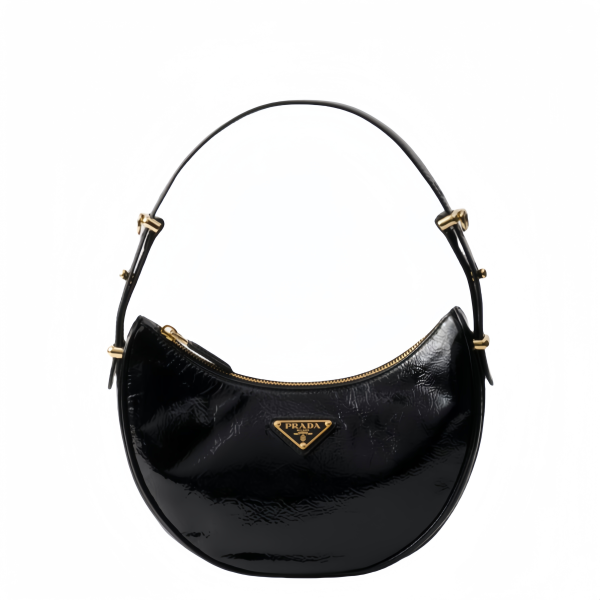 Arqué naplak patent leather shoulder bag