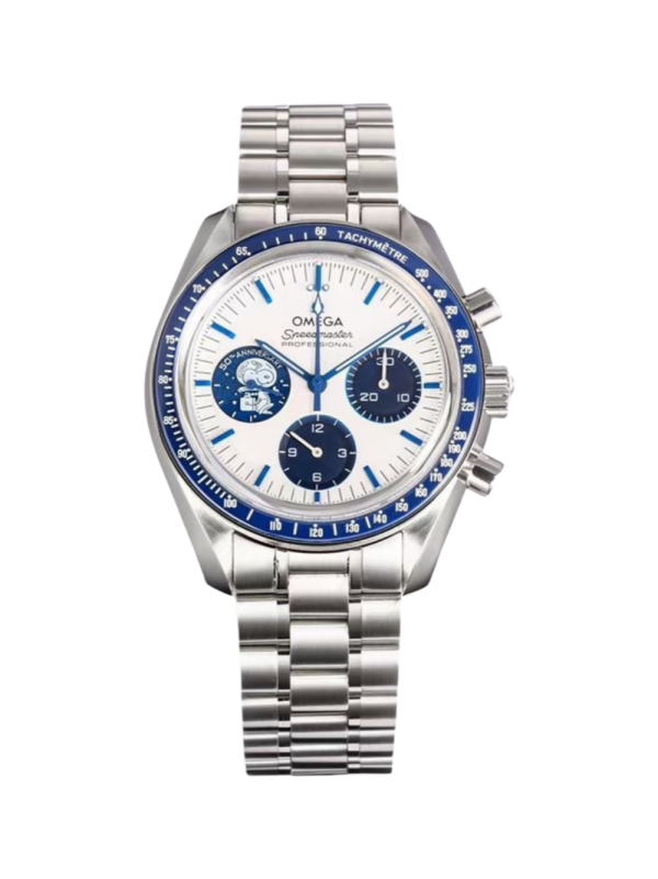 42 MM Speedmaster Snoopy Limited Edition | White Dial | Steel On Steel Strap | 3861 Calibre