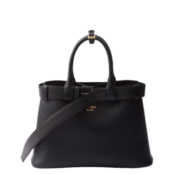 Buckle small leather handbag