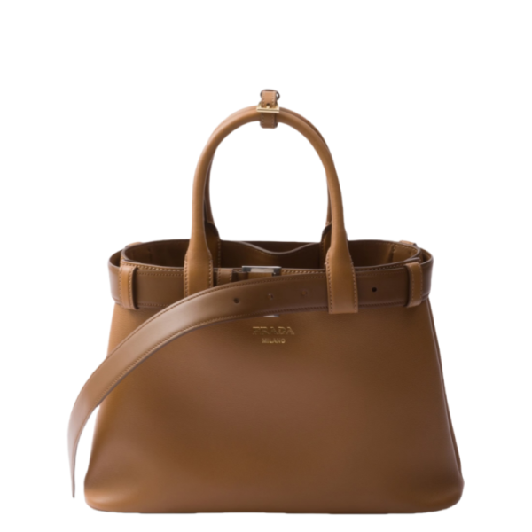 Buckle small leather handbag