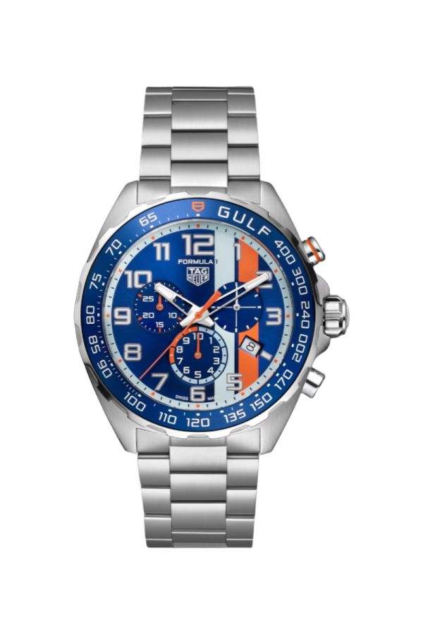 43 MM Formula 1 Chronograph X Gulf | Blue Dial | Steel Strap
