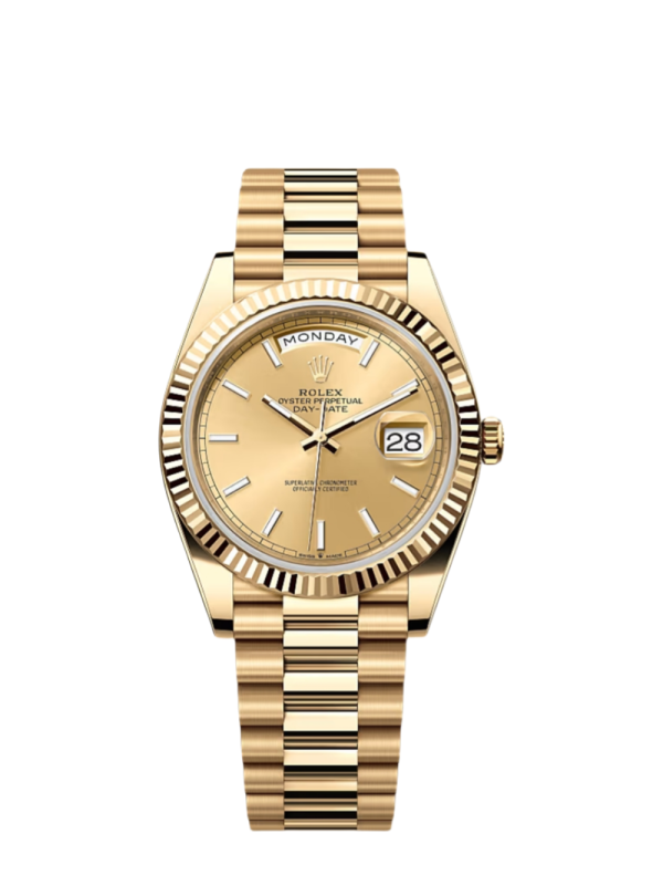 Day Date 40 MM Super Clone Swiss Watch | 18K Gold Dial | 3255 Swiss Movement
