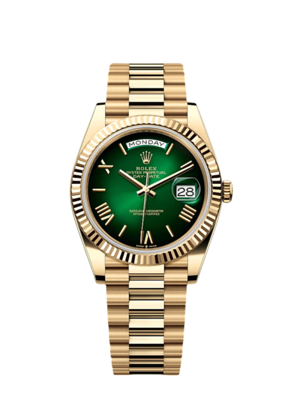 Day Date 40 MM Super Clone Swiss Watch | 18K Green Dial | 3255 Swiss Movement