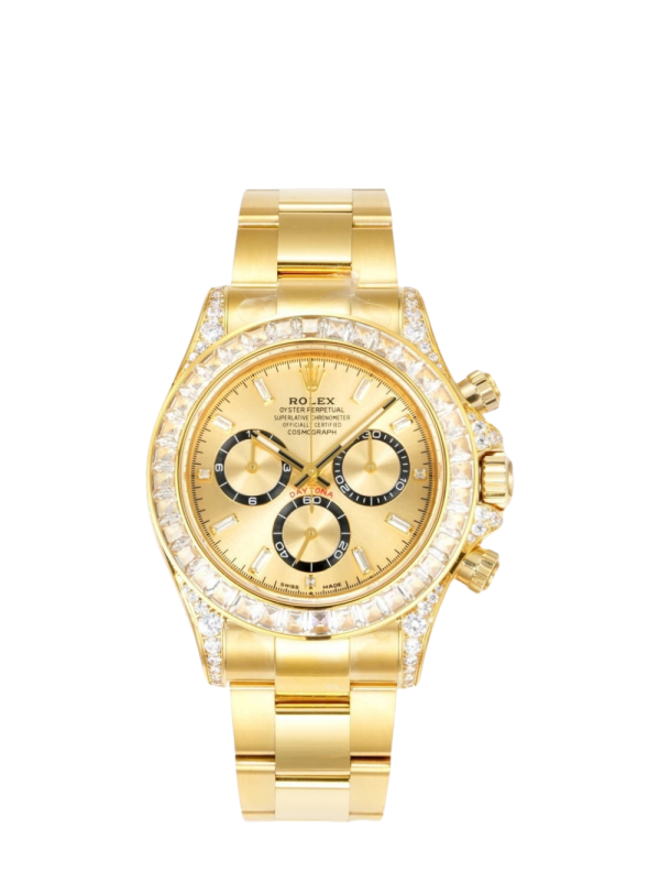 Daytona Super Clone Swiss Replica Watch | Gold-Colored Diamond-Set Dial | 4131 Swiss Movement