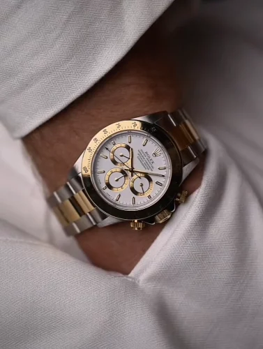 Daytona Two Tone Super Clone Swiss Replica Watch | 4130 Swiss Movement photo review